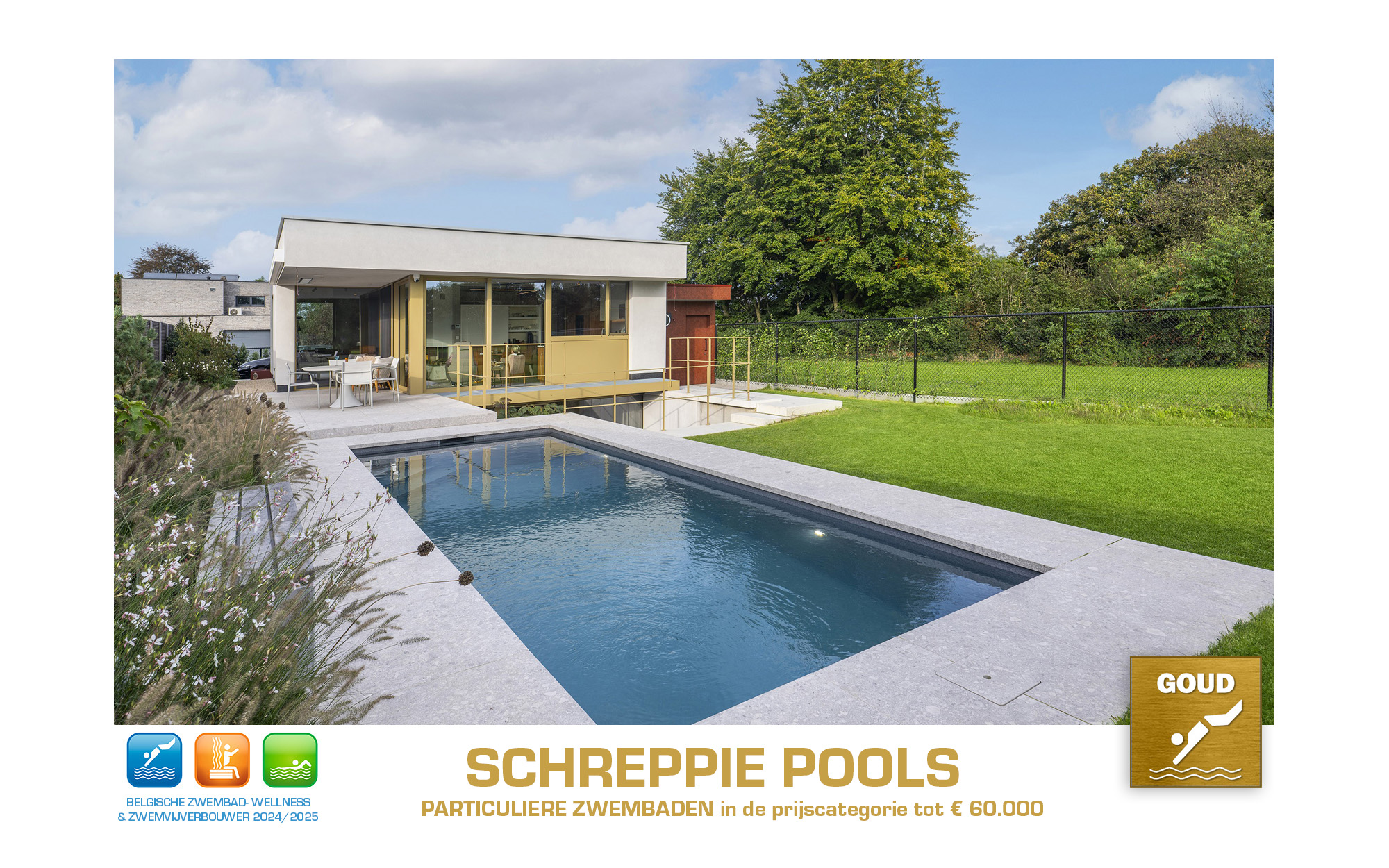 Zwembad met een gouden randje